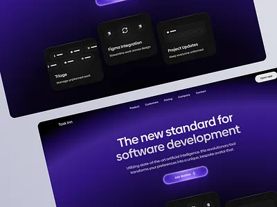 AI Software SaaS Web UI design ai dark mode design development hero section home page landing page purple saas software startup tech technology ui ui design violet web design webdesign website website design