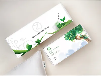 Package design for a luxury pillow brand design package