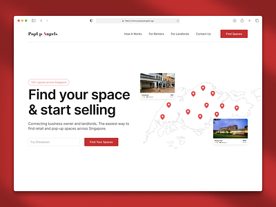 Redesign Hero Section - PopUp Angels Singapore branding business figma hero concept hero section landingpage minimalist pop up rental singapore space rental store ui ui ux uidesign ux ux ui webdesign website website design