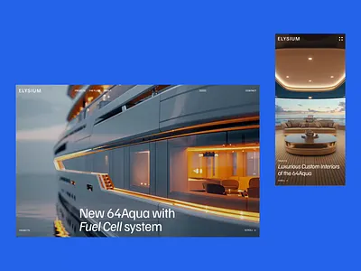 ELYSIUM – Concept direction ai animation blue branding concept design digital embossed homepage interaction interior minimal ui ux web yatch