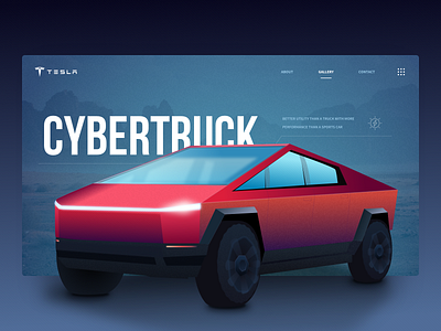 CYBERTRUCK illustration art car color cybertruck design exploration hero illustration light minimal redesign sketch technology tesla texture truck typogaphy ui vector website