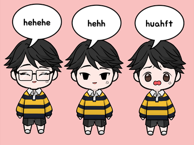 Expressionless anime cartoon like follow