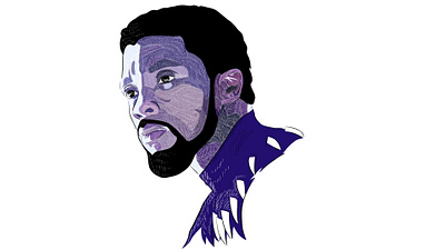 Chadwick Boseman (Black Panther) birthday business illustration design digital art digital illustration graphic design illustration minimalist pen and ink portrait sketch vector