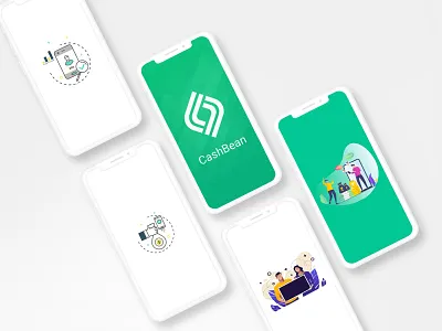 CASHBEAN APP branding illustration ui ux vector