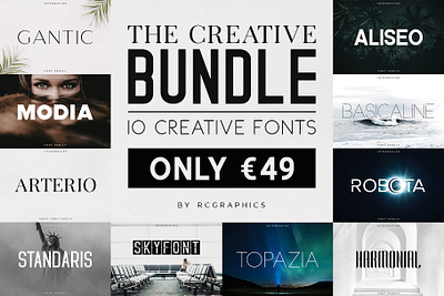 The Creative Bunble - Font Bundle branding bundle design font font design illustration sans serif sans serif sans serif font serif serif font serif typeface typeface typeface design typography