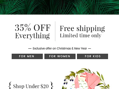 christmas email template 3 art creative design ecommerce illustration ios mobile mobileapp poster shopping ui