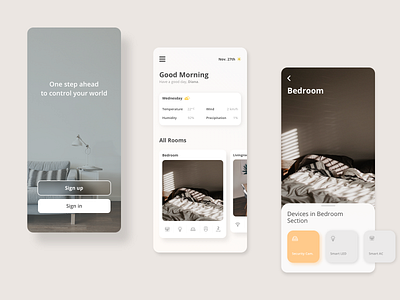 Smart Home App Exploration app clean dashboad decoration home house interior minimal smart home app smarthome ui ux