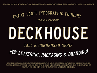 Deckhouse - A tall & condensed serif font font fonts lettering type type design typeface typography