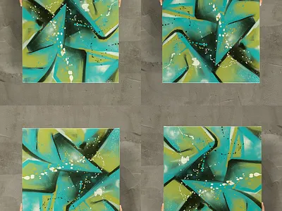 Limeent art blue drop graffiti green grey lime matt mint spray wall