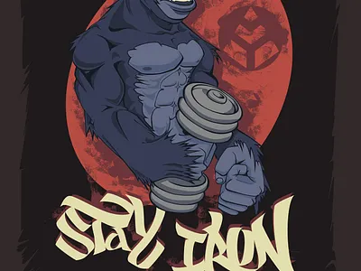 Stay Iron G art gorilla gym illustrator muscle vector vectorart