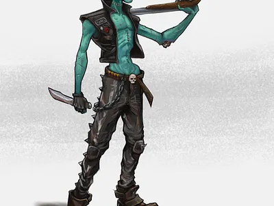 Zombiker 2d art biker cartoon character design digital game gameart zombie