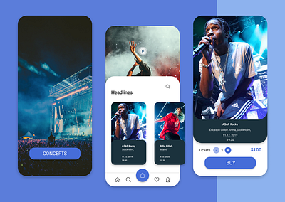 Concerts App Design concept concerts design figma mobile mobiledesign music ui ux