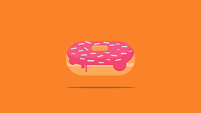 Sweet donut design flat food illustration vector