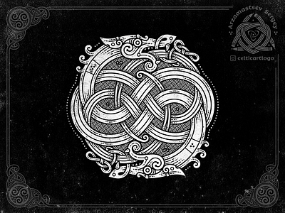 Dragons celtic coreldraw design dragon illustration irish knot logo ornament snake vector viking