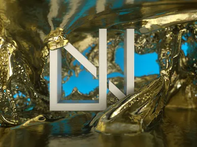 Up Next Golden Logo 3d 4d animation c4d cinema4d design illustration jacob capener octane particles photoshop render