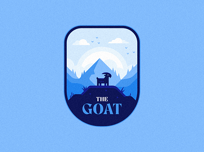 The Goat animal animals badge birds blue branding earth flat goat goat logo grass hills icon logo mountain nature pattern sky