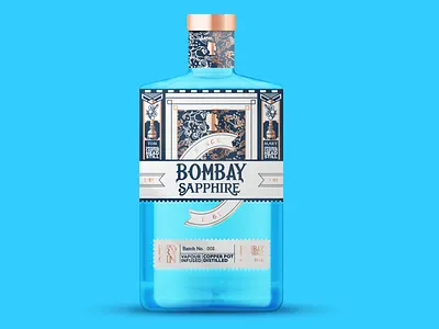 Bombay Sapphire v2 alcohol azure brand branding cocktails design gin glass illustration logo packaging sapphire structure texture typography vector
