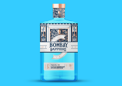 Bombay Sapphire v2 alcohol azure brand branding cocktails design gin glass illustration logo packaging sapphire structure texture typography vector