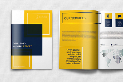 Annual Report Brochure Template annual report booklet brand branding business catalog clean company corporate creative design elegant identity indesign infographics informational proposal report template trend