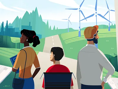 European Grants for Education 2d animation animation character character animation design education energy explainer explainer video green illustration man motion design motion graphics nature school vector woman world