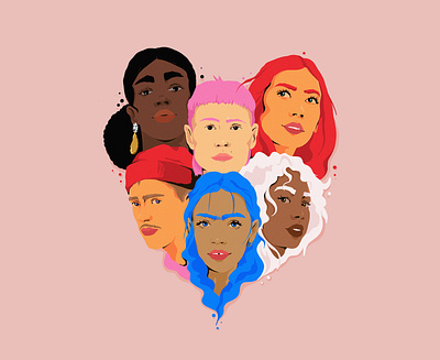 we're all the same and yet so different art behance diversity dribbble editorial art editorial illustration humanity illustration illustrator josephinerais love modern art procreate