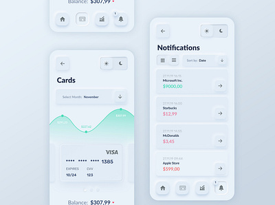 Skeuomorph Banking App Light Mode app app design application bank banking banking app best design credit card mobile mobile ui money skeumorphic skeumorphism skeuomorph skeuomorphic skeuomorphism ui ui ux ui design