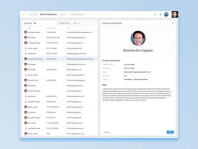 Contact contact contacts interface ui
