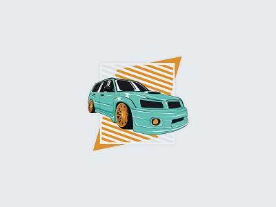 Subaru Forester Illustration car car design digital flat forester illustration illustrator jdm offroad stance subaru subie tuning vector