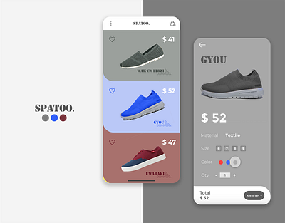 Spatoo. clean design interactive design iphone x modern ui