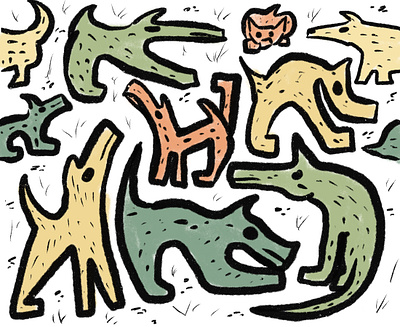 Dogs art design flat icon illustration procreate vector