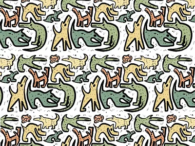 Dogs art cat flat icon illustration pattern pattern art patterns procreate vector