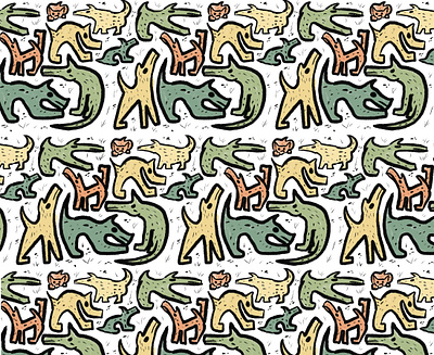 Dogs art cat flat icon illustration pattern pattern art patterns procreate vector