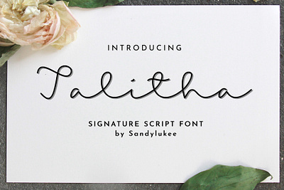 Talitha Signature Script Font font fontforge handwritten inkscape monoline script signature typeface typography