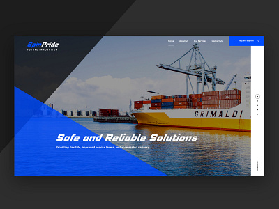 SpinPride - Logistic & Transportation homepage clean dark design homepage logistics pc transportation ui ux webdesign wordpress xd