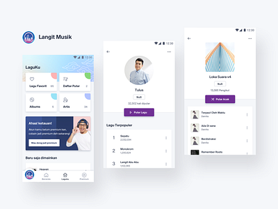 Langit Musik - Library apps clean colorful mobile musicapp ui ux