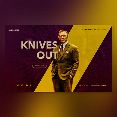 KNIVES OUT web concept concept design designer graphic knives out landing page ui ux web website