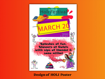 holi poster colors design festival flat holi illustration ui vector