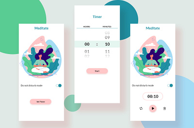 Meditate App 014 countdown countdown timer countdowntimer daily ui daily ui 014 dailyui dailyui014 dailyuichallenge meditate meditating meditation meditation app timer ui design uidesign uiux