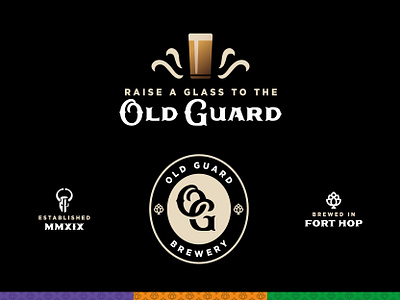 Old Guard Brewery brand elements beer branding brewery design identity illustration knight logo vector