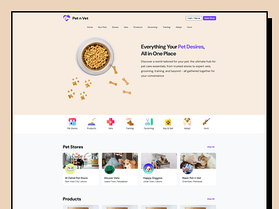 Exploration of a new platform for pets cat design directory dog exploration figma food landing page listing pet ui ux vet