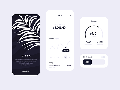 Unix Banking App app app design art bank banking branding business card clean colors design finance finances illustration inspiration ios minimal minimalism product design ux