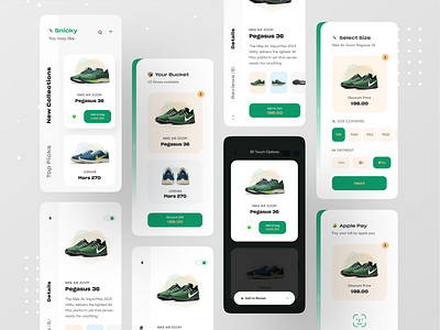 Snicky Shop App UI app design best in dribbble branding design trends e commerce app ecommerce app ecommerce design ecommerce shop nike nike app ofspace online banking online marketing online shop online shopping typography ui