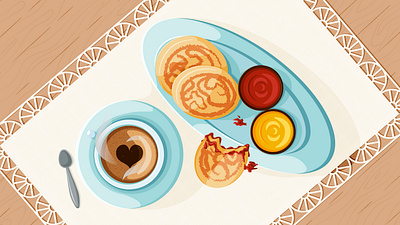 Coffe breakfast coffe eat illustration vector