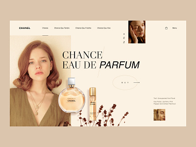 Chanel parfum UI design concept beaty beautiful brand chanel clean creative flower grid landing page luxury minimalist parfum photo shop store typography ui ui design ux ux design