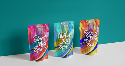 Maya Spa package 3d aqua artistic branding colorful concept design festivals identity luxury brand nature packagedesign paint spa