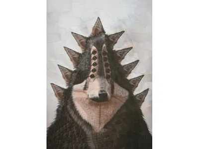 Ben collage dog dog illustration dogs illustration paper art paper collage