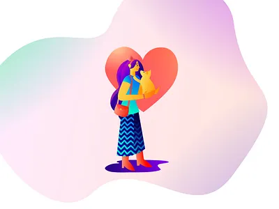 New friend affinity affinitydesigner concept dailyui designer dog geometry girl gradient graphic design illustration love pet ui vector vector art vector design web web deisgn web illustration