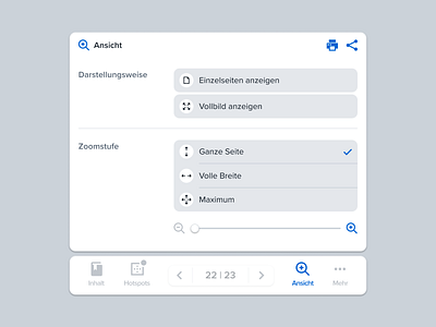 View Controls app bottom bar bottom nav clean controls menu minimal navigation options overlay pagination settings software tabs ui user interface view zoom