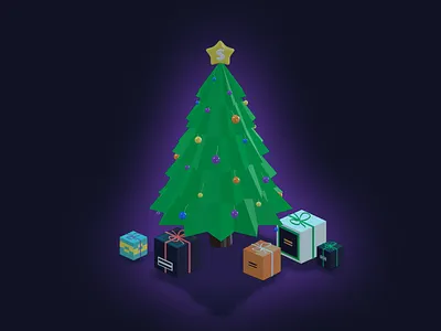 Christmas Art ❄️🌲 3d ilustration box celebration christmas christmas party christmas tree design gift gift box holiday holiday design new year new years eve startup tree winter wrapping paper