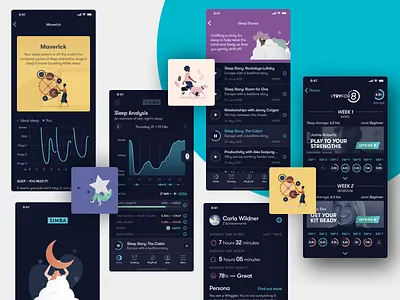 Simba Sleep iOS animation app branding design flat fortnight illustration ios iphone ui ux